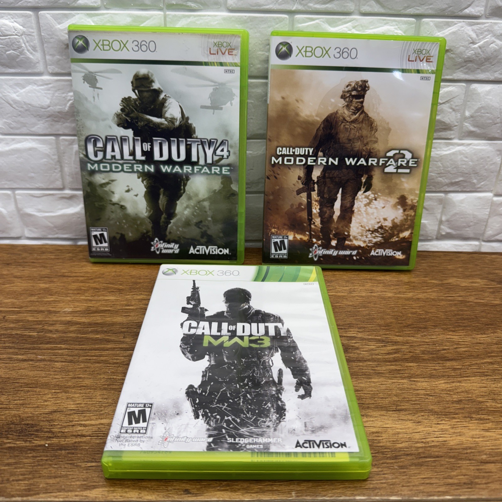 Call of Duty Modern Warfare Trilogy Lot Xbox 360 COD4 MW2 MW3 Tested Working