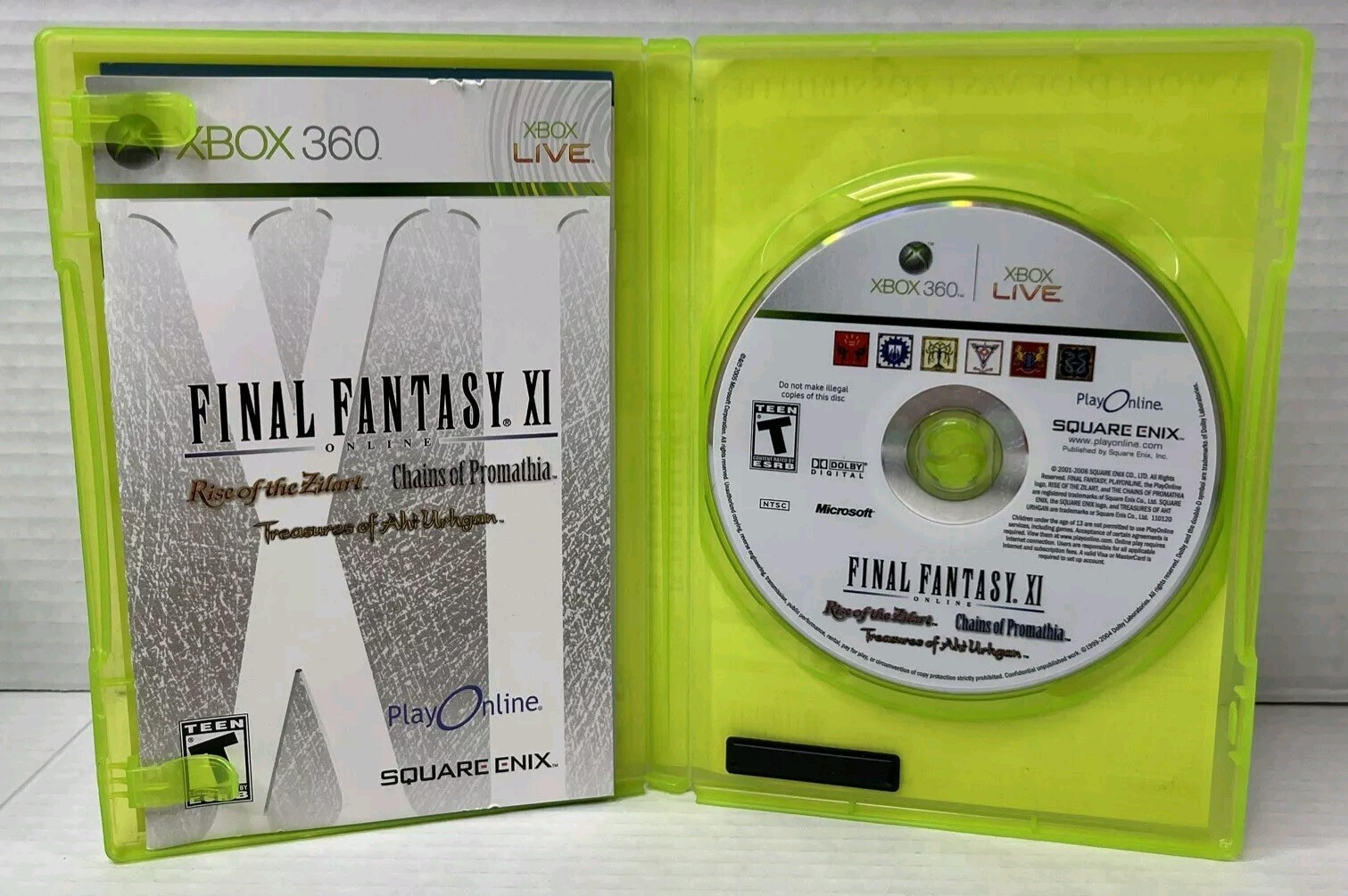 Final Fantasy XI Online (Microsoft Xbox 360, 2006) – Manuals Included
