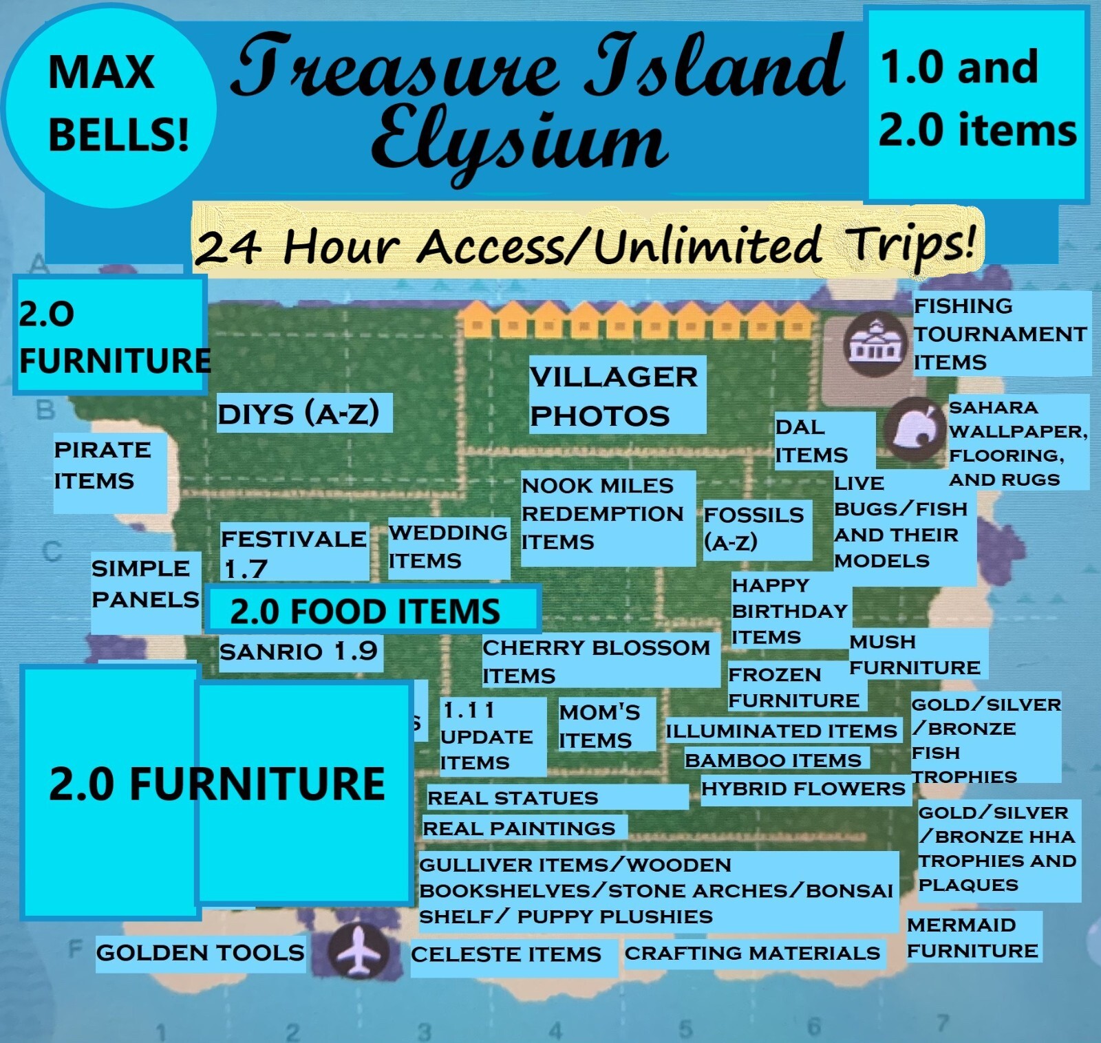 3.0 Island FOUR TreasureIslands AvailableNow. Animal Crossing Treasure Island.