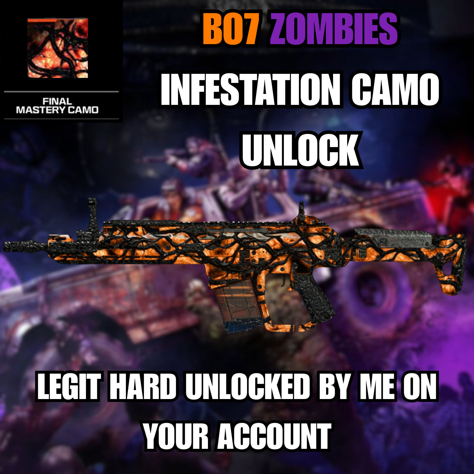 BLACK OPS 7 ZOMBIES 🧟 INFESTATION 🧟 CAMO HARD UNLOCK 100% LEGIT METHOD