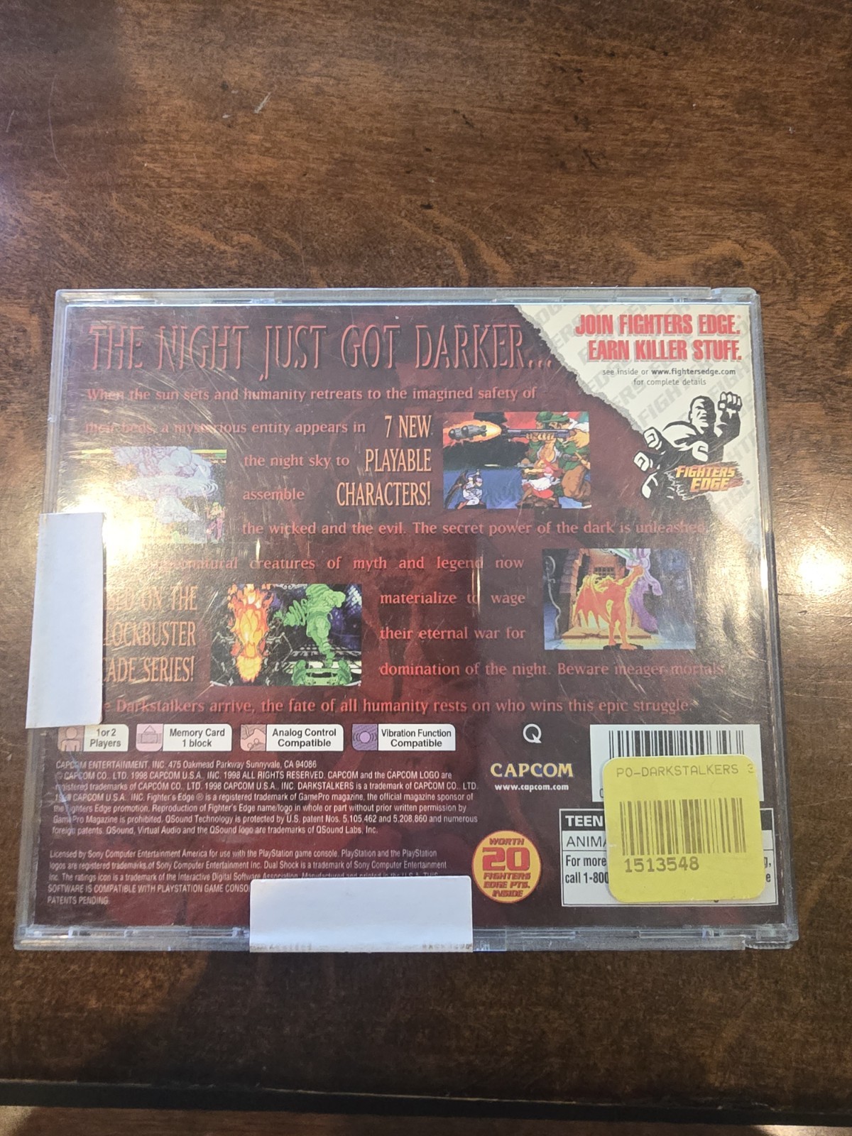 Darkstalkers 3 PS1 PlayStation Complete CIB Black Label Capcom Authentic