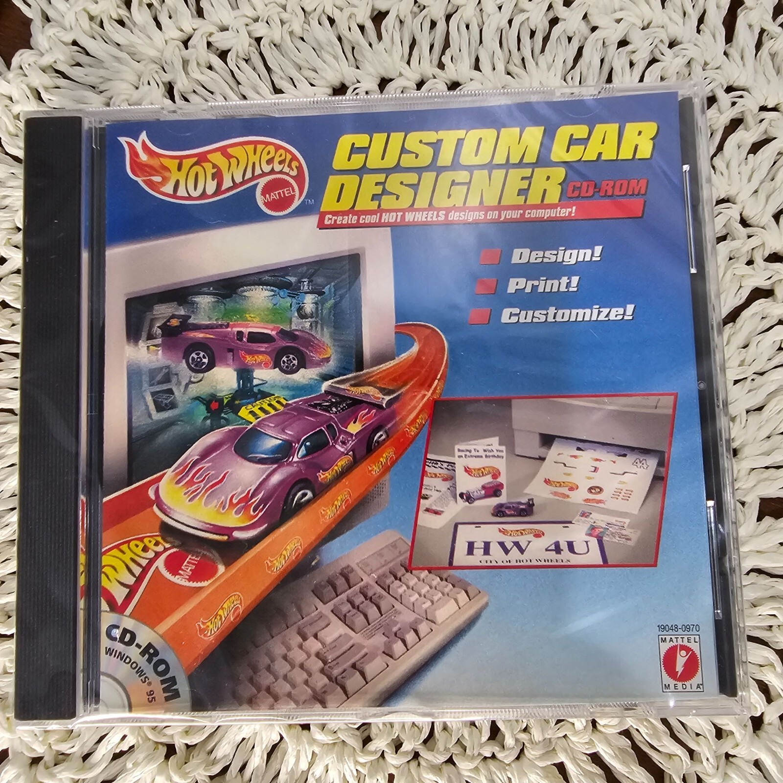 Vintage Collectors Mattel Hot Wheels Custom Car Designer, PC, 1997 CD-Rom