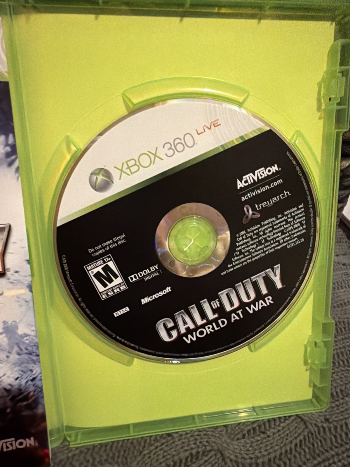 Call of Duty: World at War (Microsoft Xbox 360, 2008) Authentic, Complete CIB