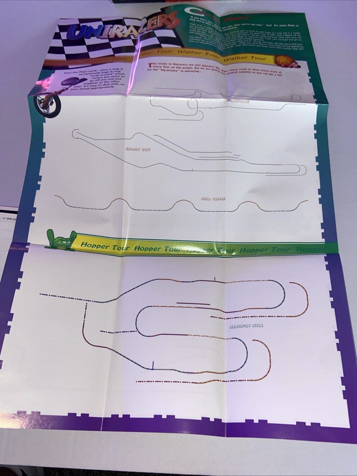 CIB Authentic Uniracers Super Nintendo SNES W/ Map Poster & All Paperwork Tested