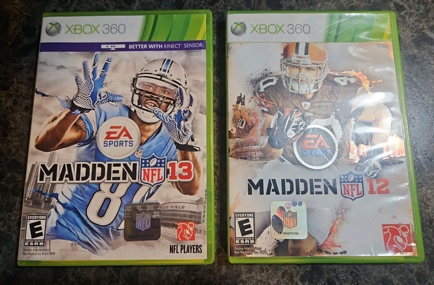 Madden NFL 12 & Madden 13 Xbox 360 lot of 2 games Tested Complete CIB