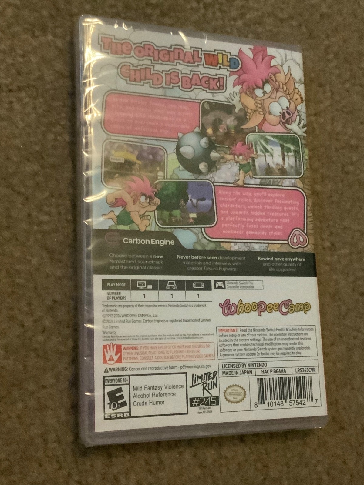 Tomba! Special Edition, Nintendo Switch USA ESRB, LRG#245, NEW, MINT