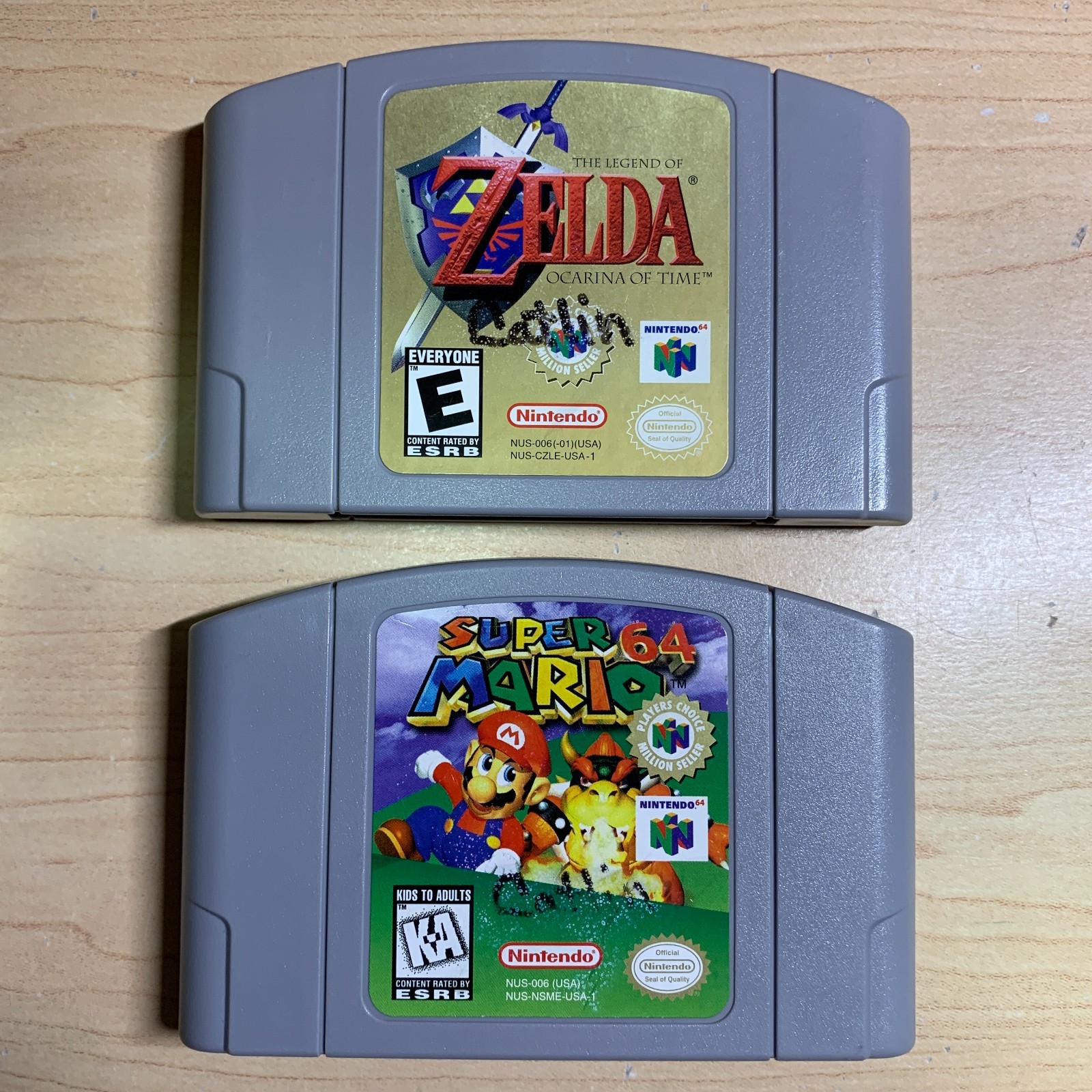 Super Mario 64 & Legend of Zelda Ocarina Time Nintendo 64 Authentic Clean Tested