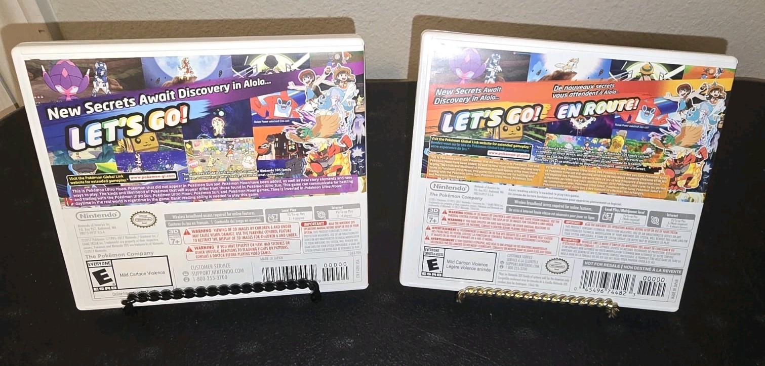 Pokémon Ultra Sun & Ultra Moon SteelBook Dual Pack Complete CIB Tested ESRB USA