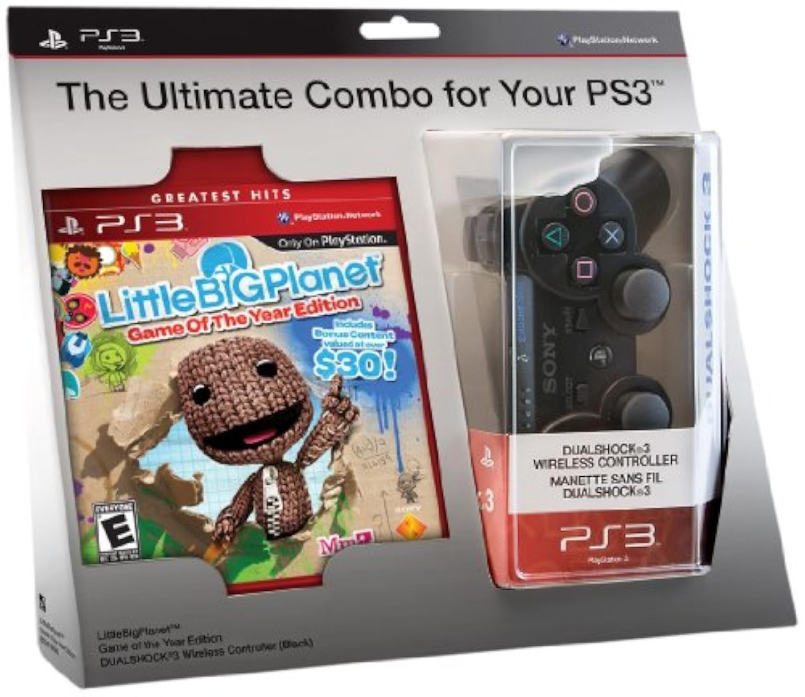 Little Big Planet Game And Black DualShock 3 Wireless Controller Bundle 1Z
