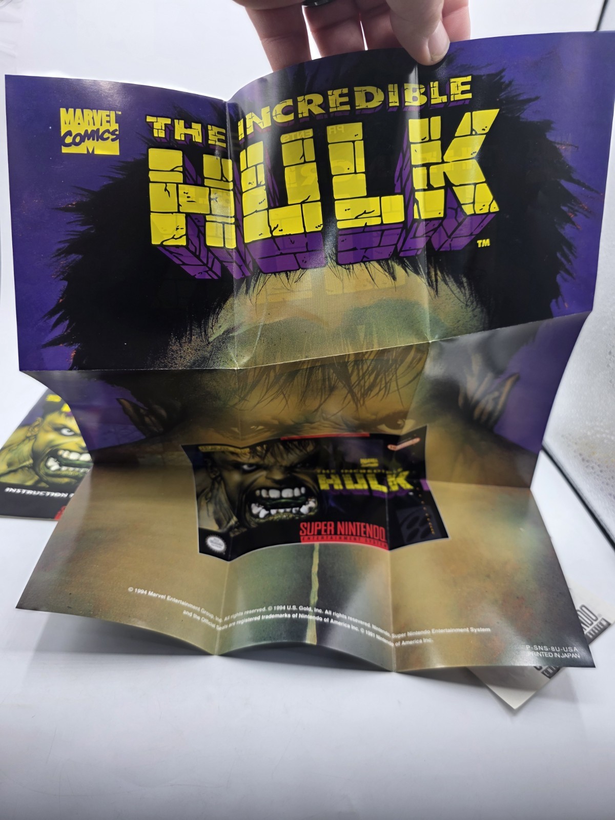 The Incredible Hulk Super Nintendo SNES Fully Complete CIB Tested Works Rare