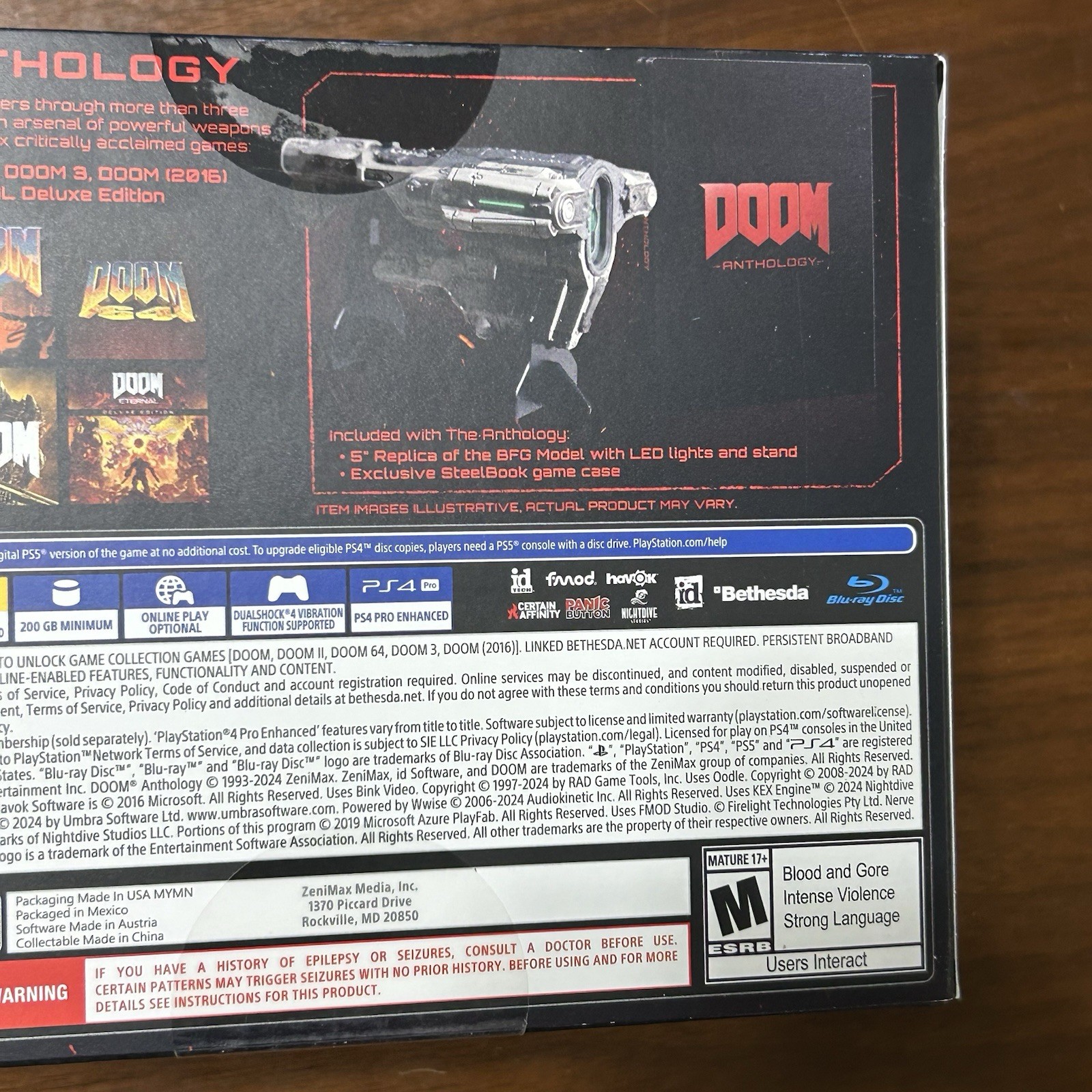 DOOM ANTHOLOGY Collector’s Edition For PS4 Upgrade to PS5 BRAND NEW 6 Doom Games