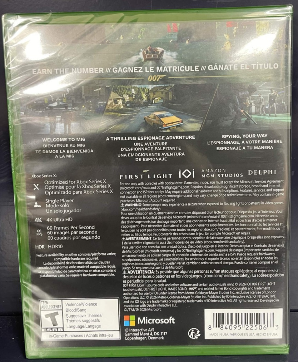 007 First Light (Microsoft Xbox Series X, 2026) – Factory Sealed New