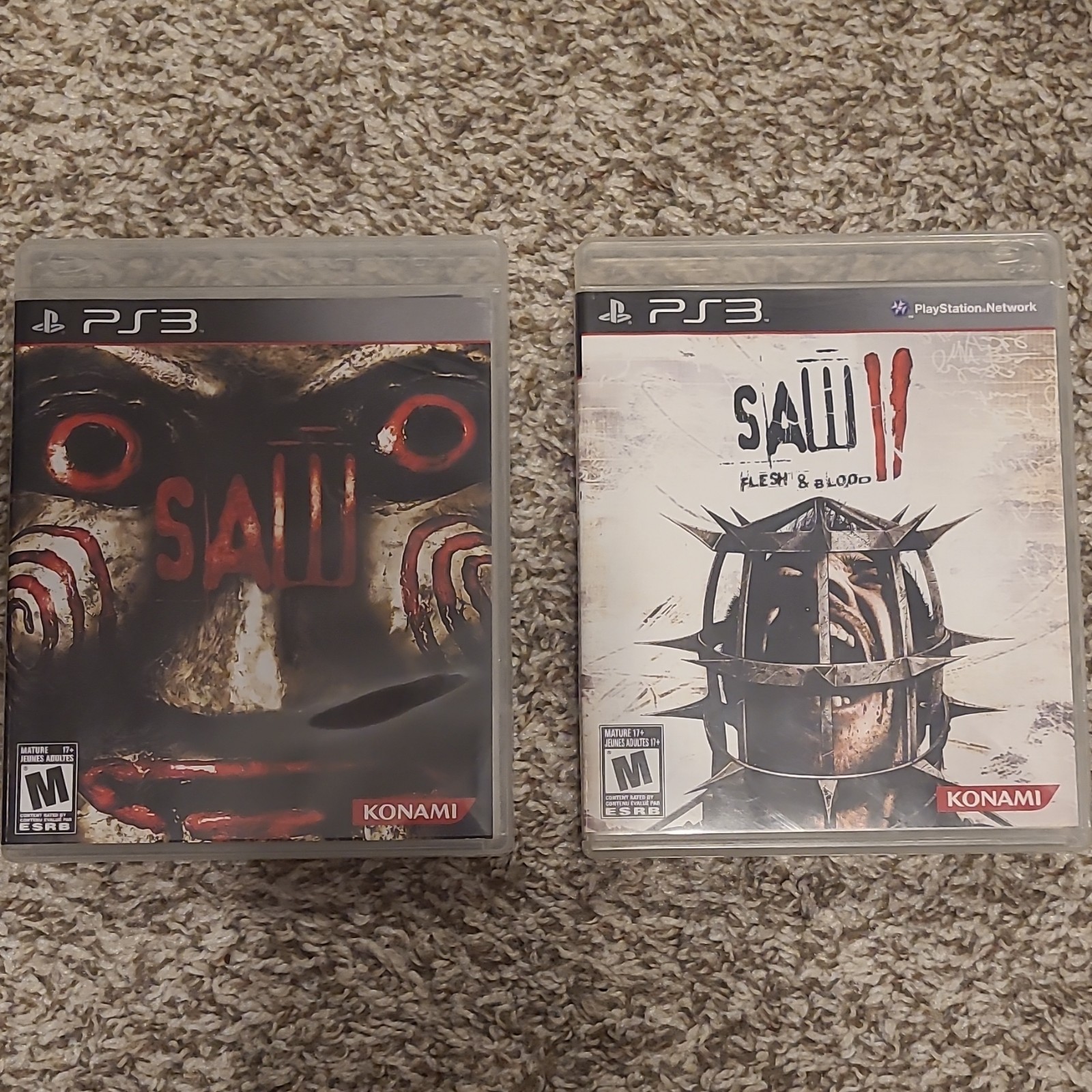 Konami SAW & SAW II: Flesh & Blood PS3 Survival Horror Manual Included NTSC-U/C