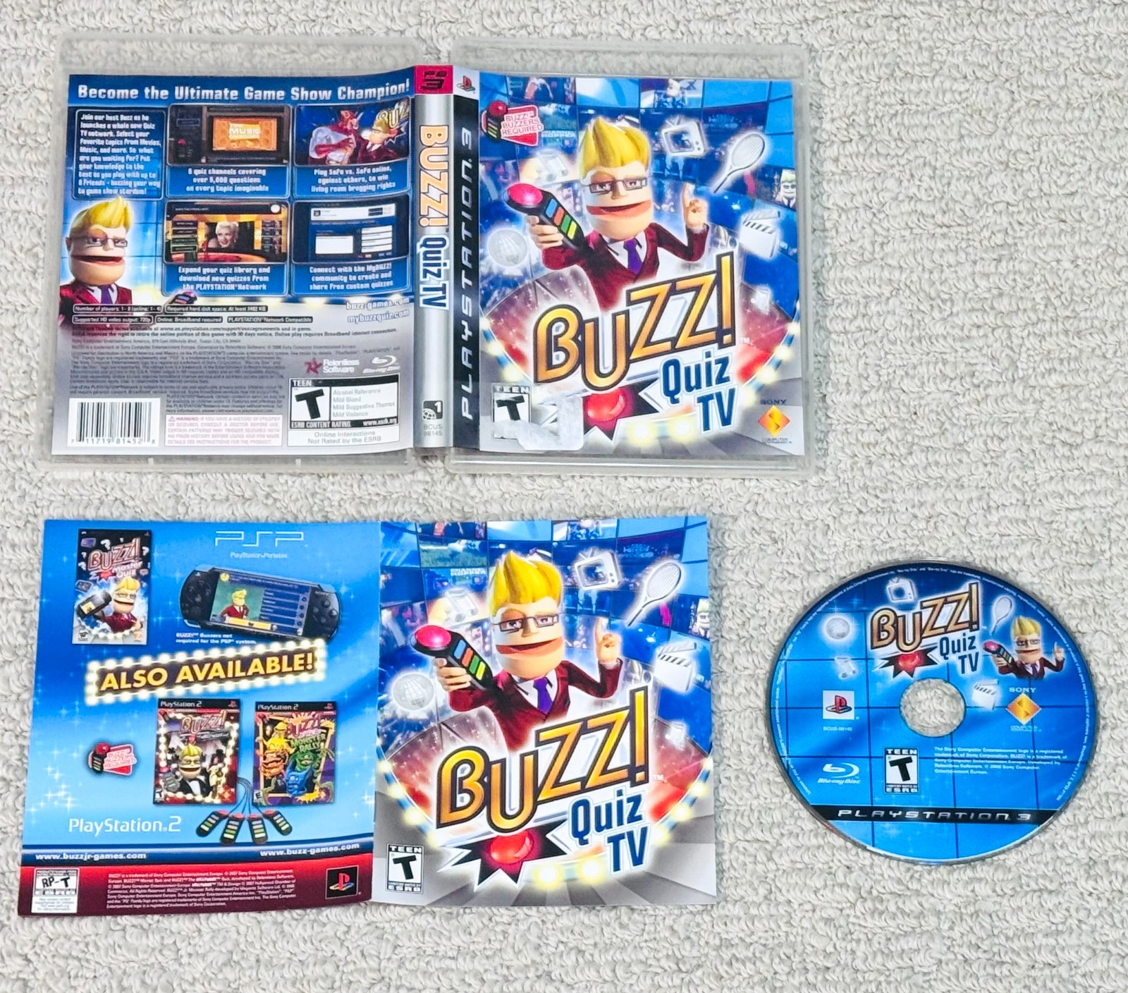 Buzz! Quiz TV (Sony PlayStation 3, PS3) Complete Game CIB – Tested