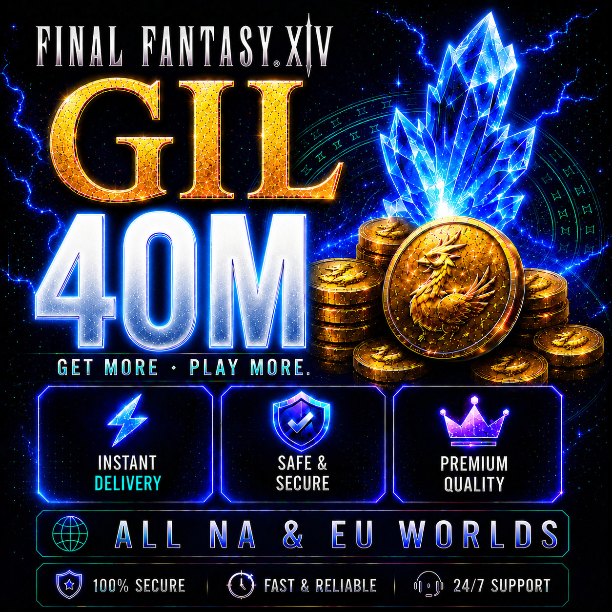 FFXIV Gil Final Fantasy 14 Gil ⭐5% Bonus ⭐ 40M Gil ⭐FF14 Gil | NA & EU