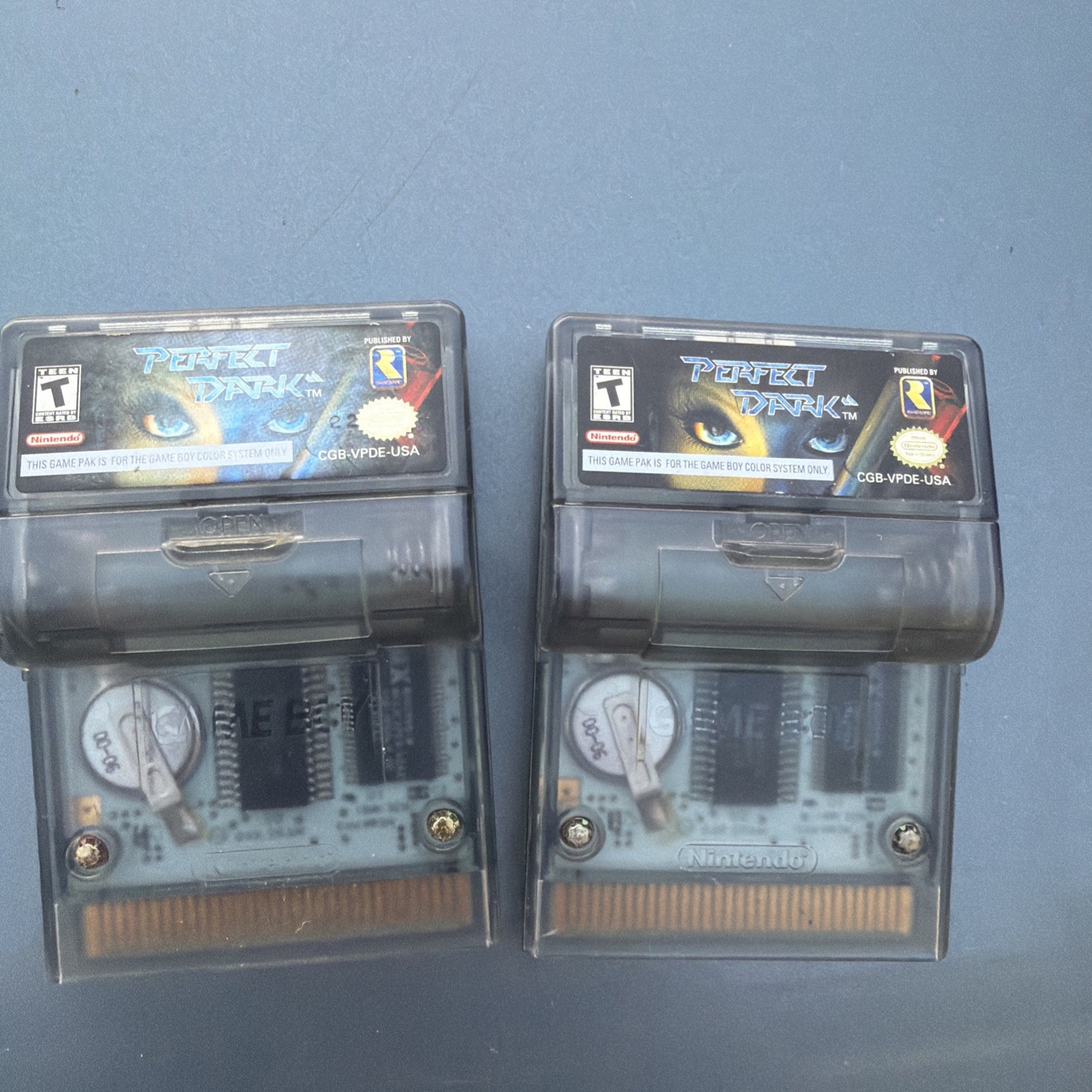 2x Perfect Dark (Nintendo GameBoy Color, 2000) Rumble Doesn’t Work. Game Works