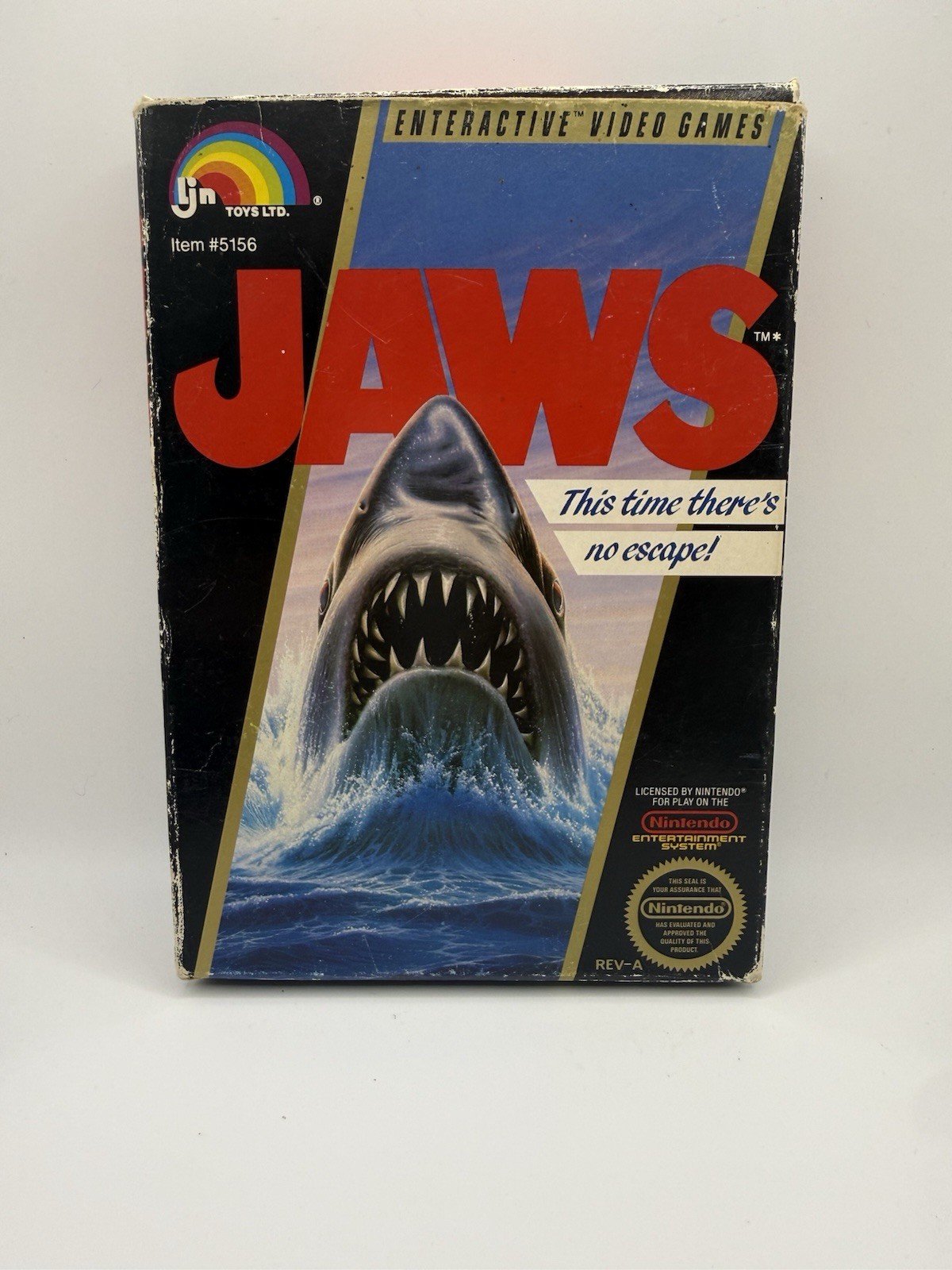 Jaws complete in box nintendo nes original film/movie game