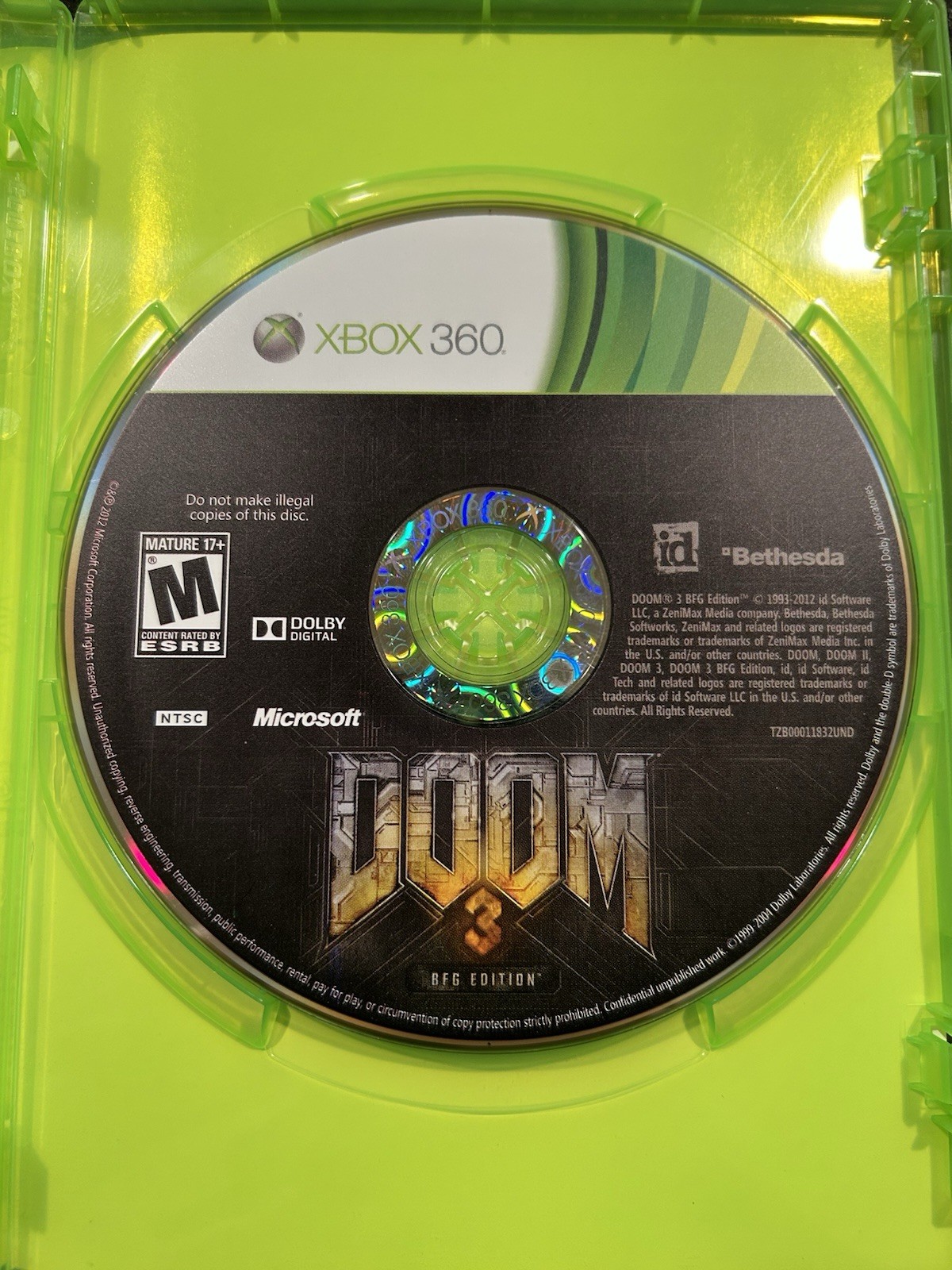 DOOM 3 – BFG Edition (Microsoft Xbox One & Xbox 360) – NO MANUAL & POSTER
