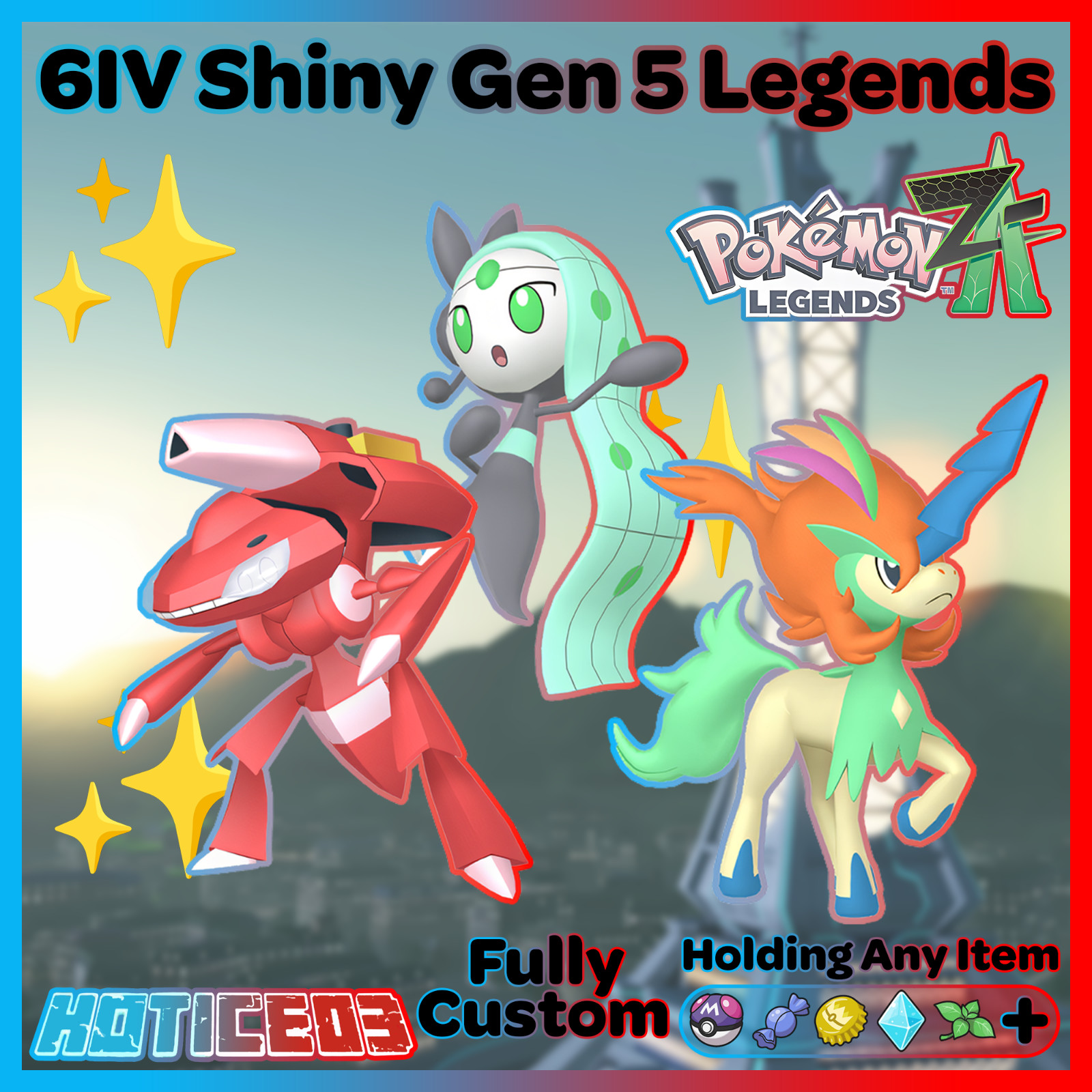 ✨ Shiny Keldeo Meloetta Genesect 6IV ✨ Pokemon Legends ZA 🚀 Fast 🚀