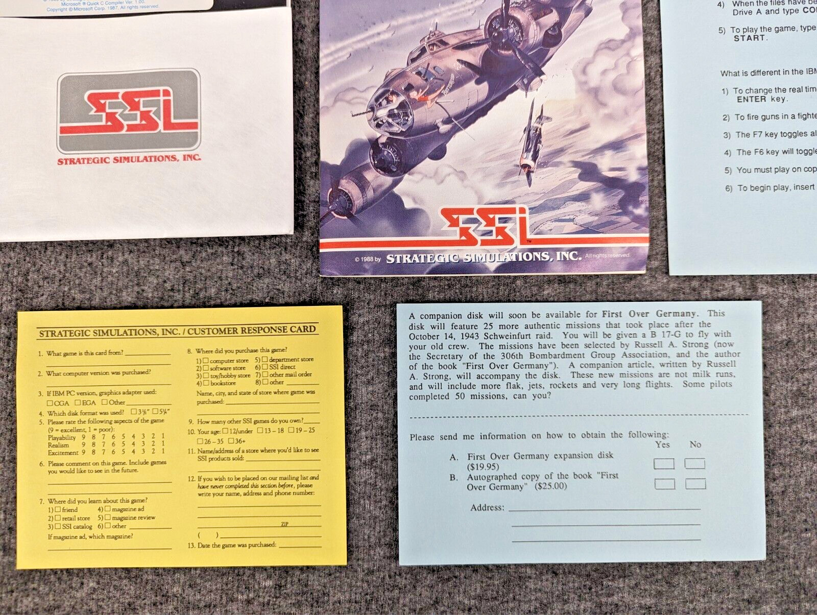 First Over Germany IBM PC 5 1/4 Disk 306th Bomb Group Simulator PC Game 1988 EUC