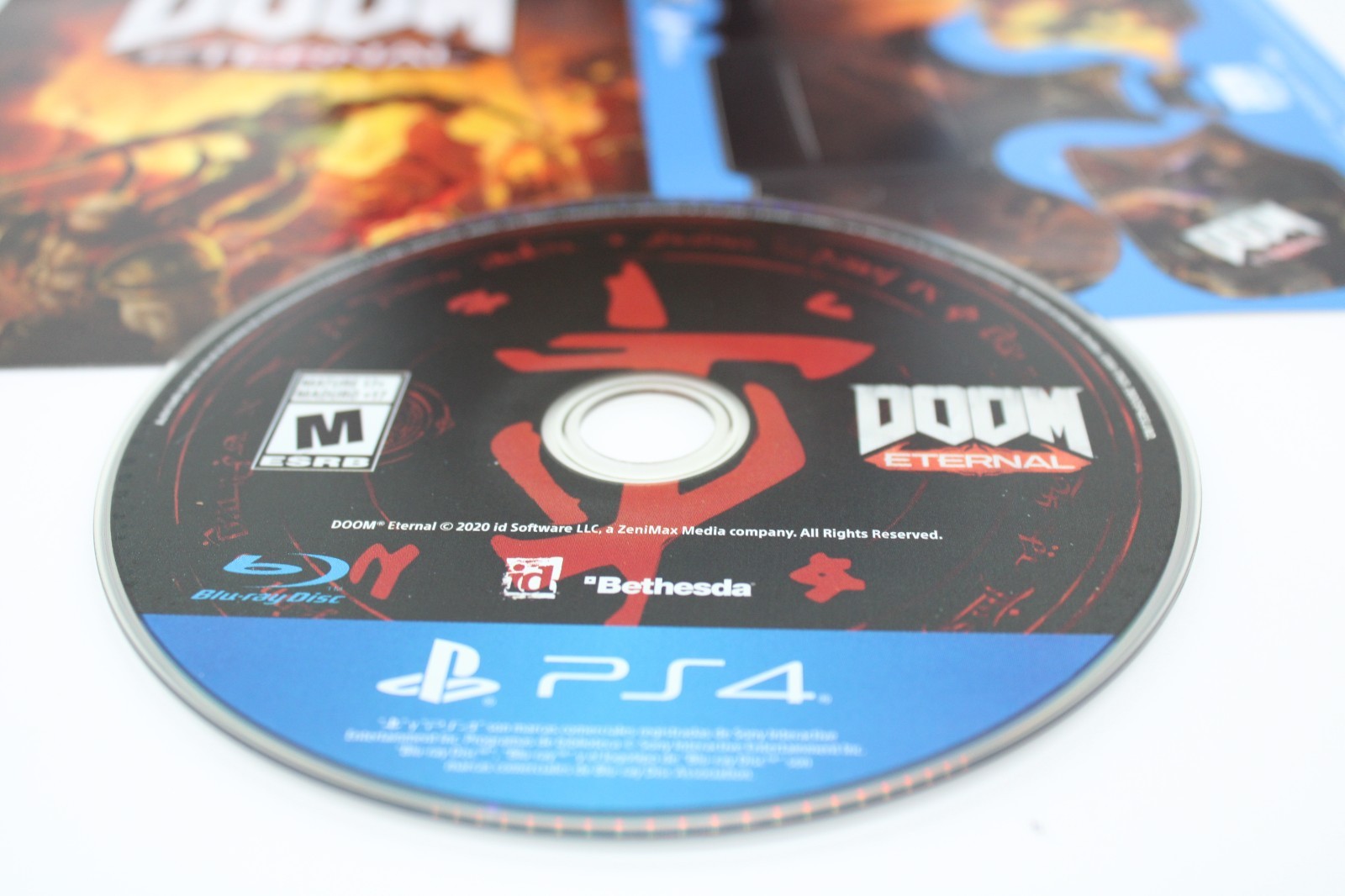 Refurbished PS4 Doom Eternal Complete CIB Excellent Mint + Controller Skin Decal