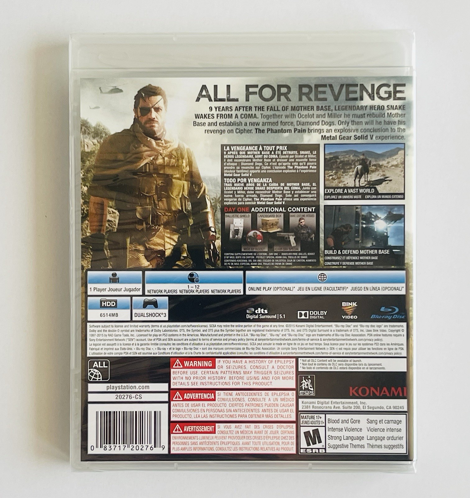 Metal Gear Solid 5 V: The Phantom Pain Day One Edition PS3 BRAND NEW & Sealed