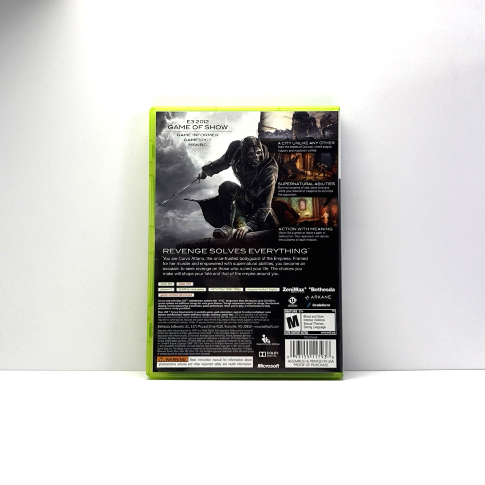 Dishonored Microsoft Xbox 360 CIB Complete Refurbished & Tested Free Shipping