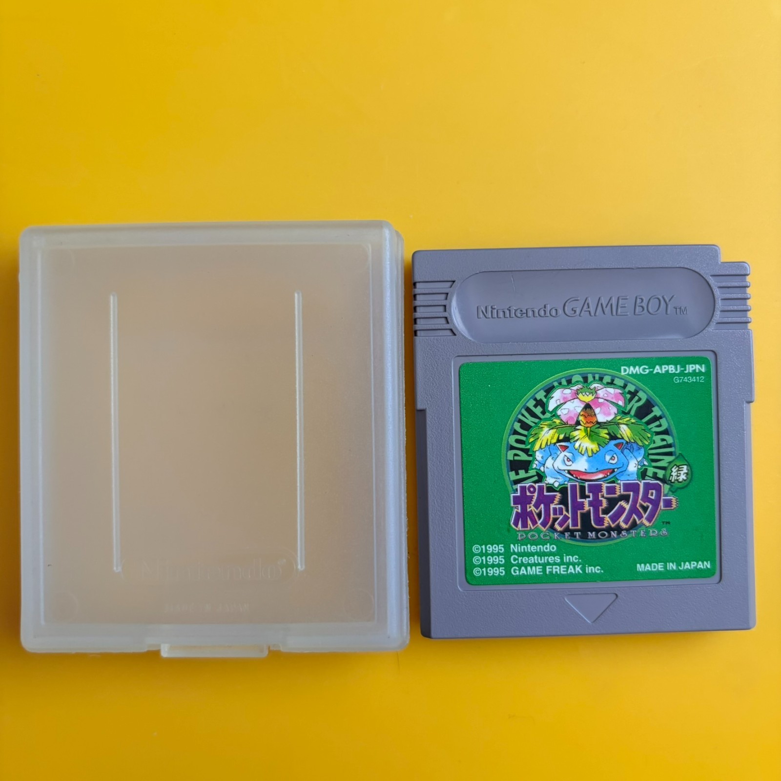 Tested” Pocket Monster Green DMG-APBJ-JPN” Japan Nintendo Game Boy 1996 W/ Case
