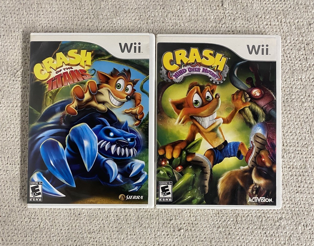 Crash: Mind Over Mutant Crash Of The Titans Nintendo Wii Lot Of 2
