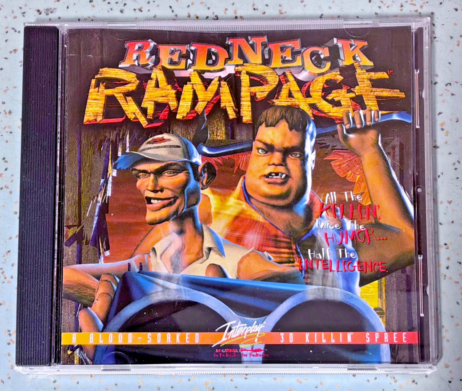 1997 INTERPLAY REDNECK RAMPAGE CD DOS VERSION w/NEWSPAPER HINT SHEET BOX