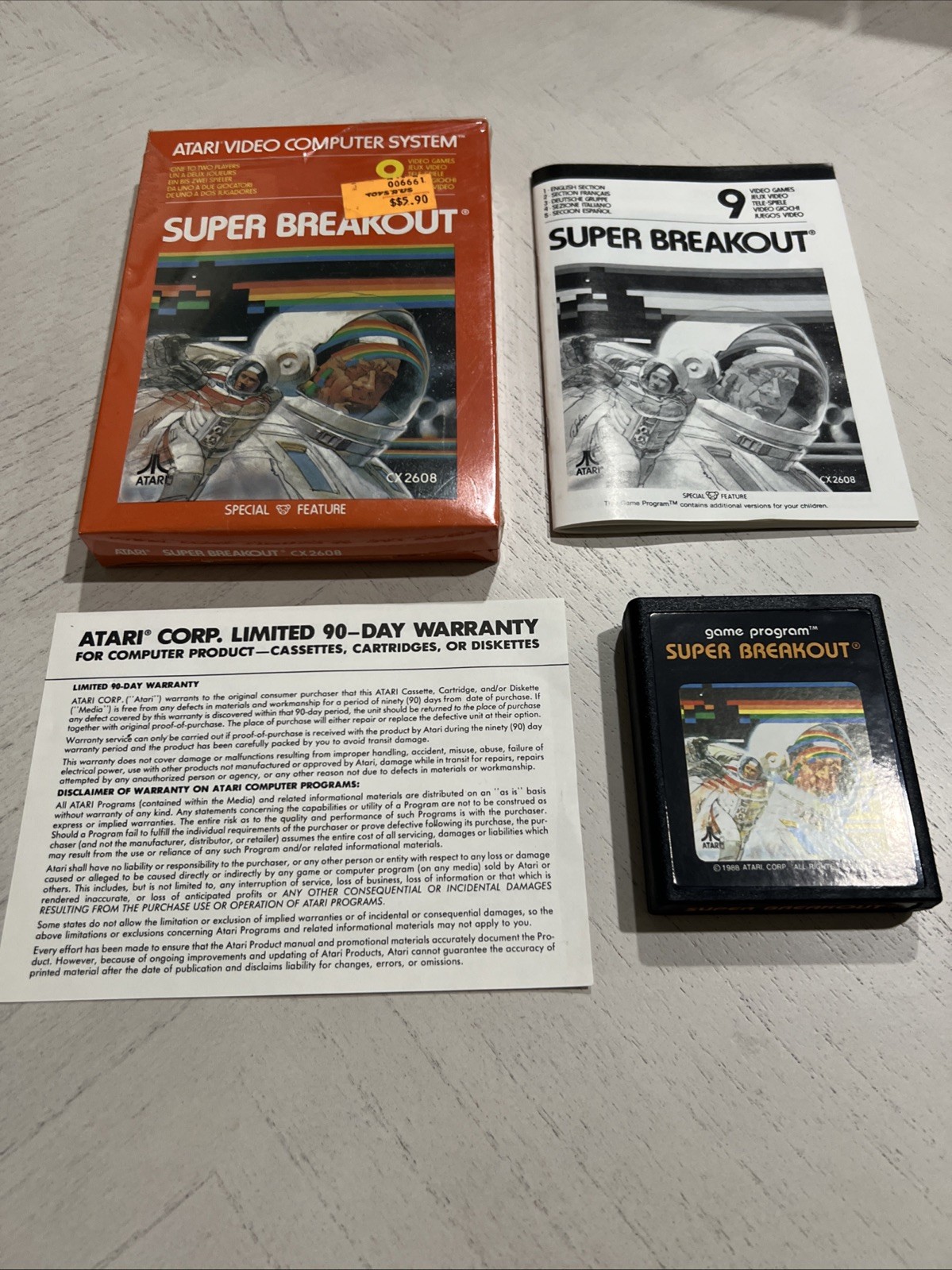 Super Breakout (Atari 2600, 1978) CIB Complete Mint