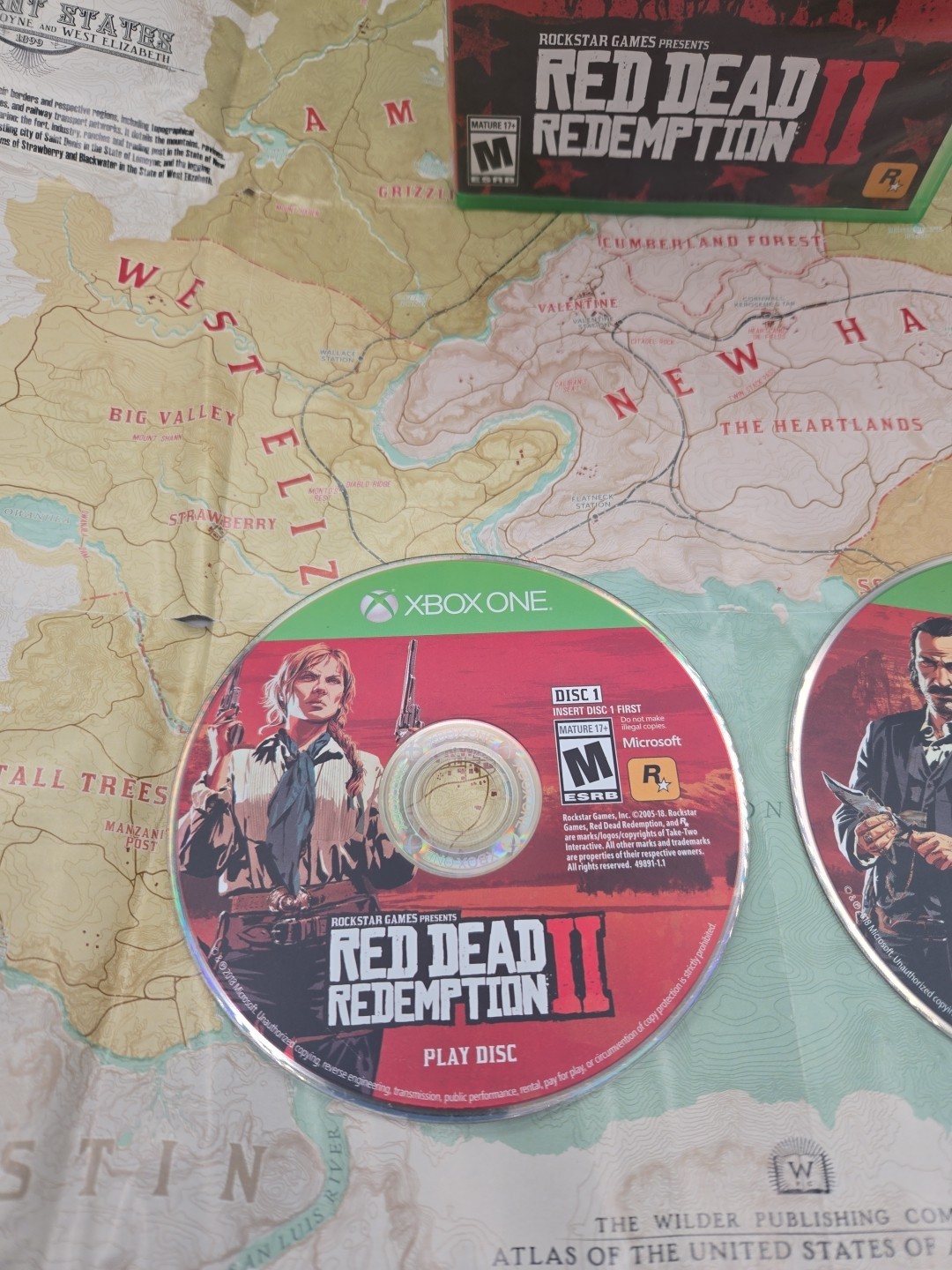 Red Dead Redemption 2 Xbox One + Map Complete Tested Working See Great Conditon