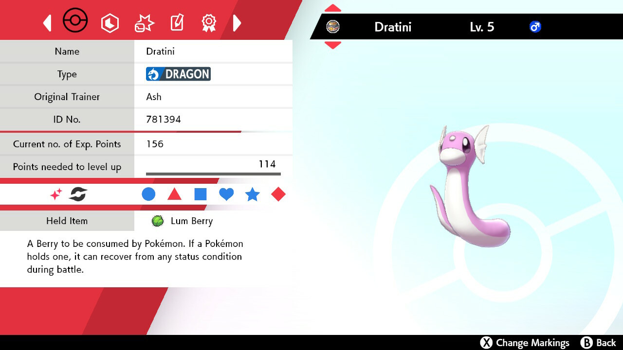 Pokemon Sword/Shield 6IV ULTRA SHINY ✨ DRATINI ✨Lv 5 Adamant/Marvel Scale