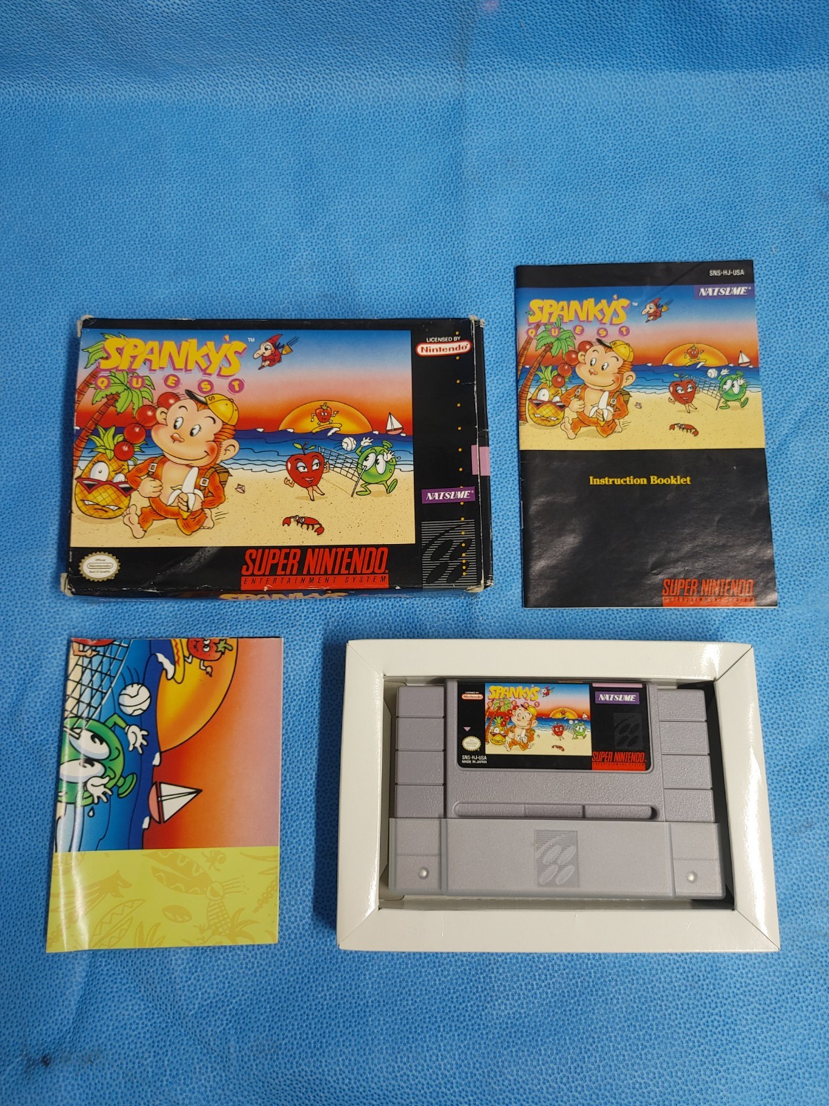 Spanky’s Quest SNES Super Nintendo CIB Complete Box Manual Poster 1992 Natsume