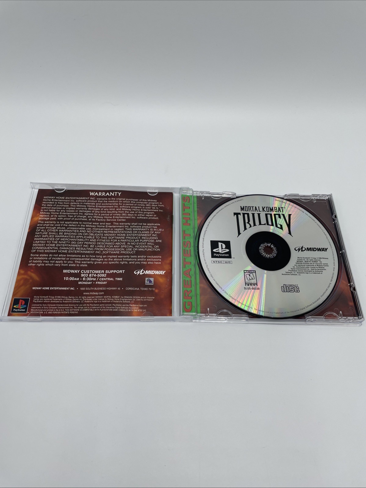 Mortal Kombat Trilogy PS1 PlayStation 1 Complete CIB Greatest Hits + Reg Card