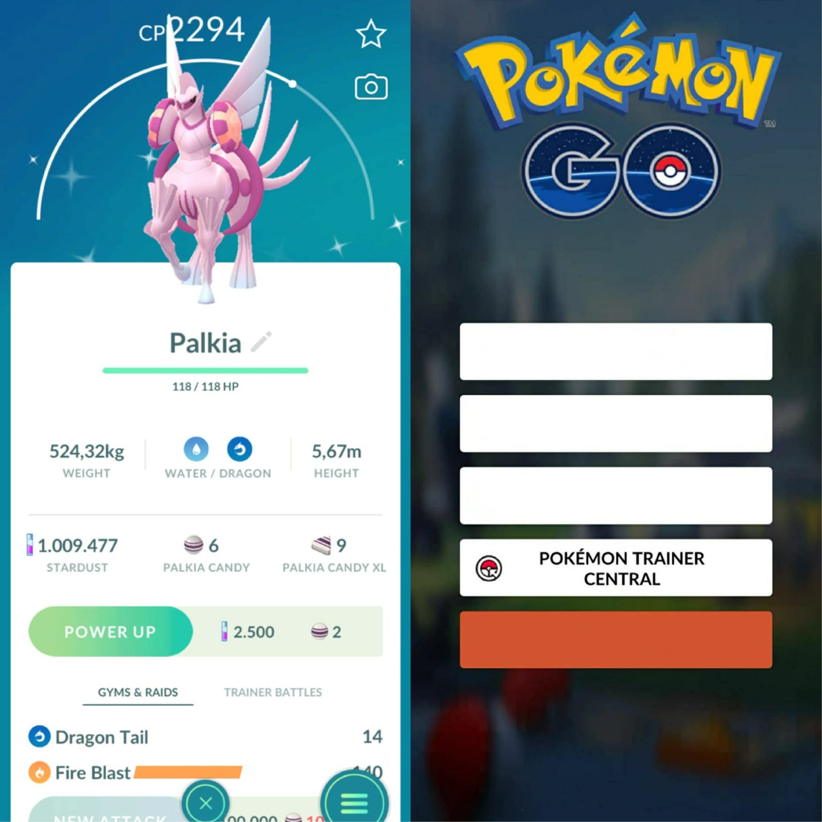 Pokémon Go | Shiny Palkia ✨ Mini PTC 80k Stardusts