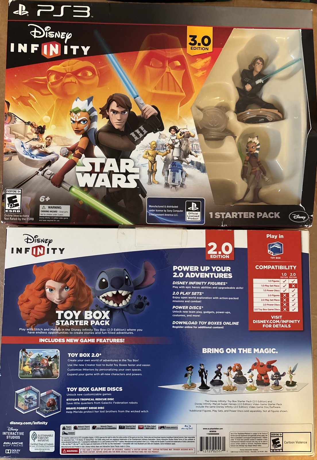 PS3 Star Wars And Disney Infinity Toy Box Starter Packs