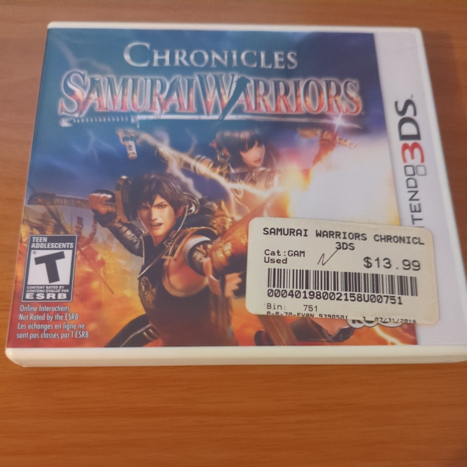KOEI Samurai Warriors: Chronicles Nintendo 3DS NTSC-U/C 2011 T Manual