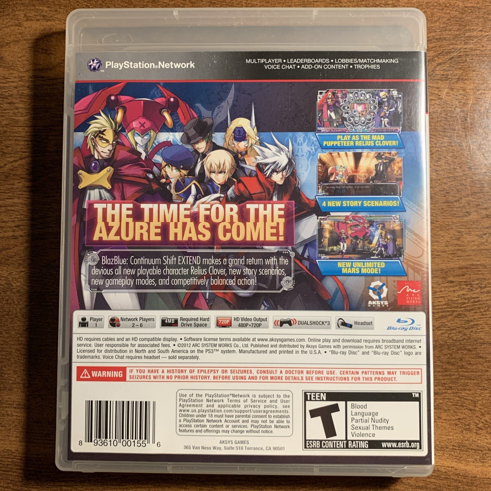 BlazBlue: Continuum Shift Extend — Limited Edition (Sony PlayStation 3, 2012)