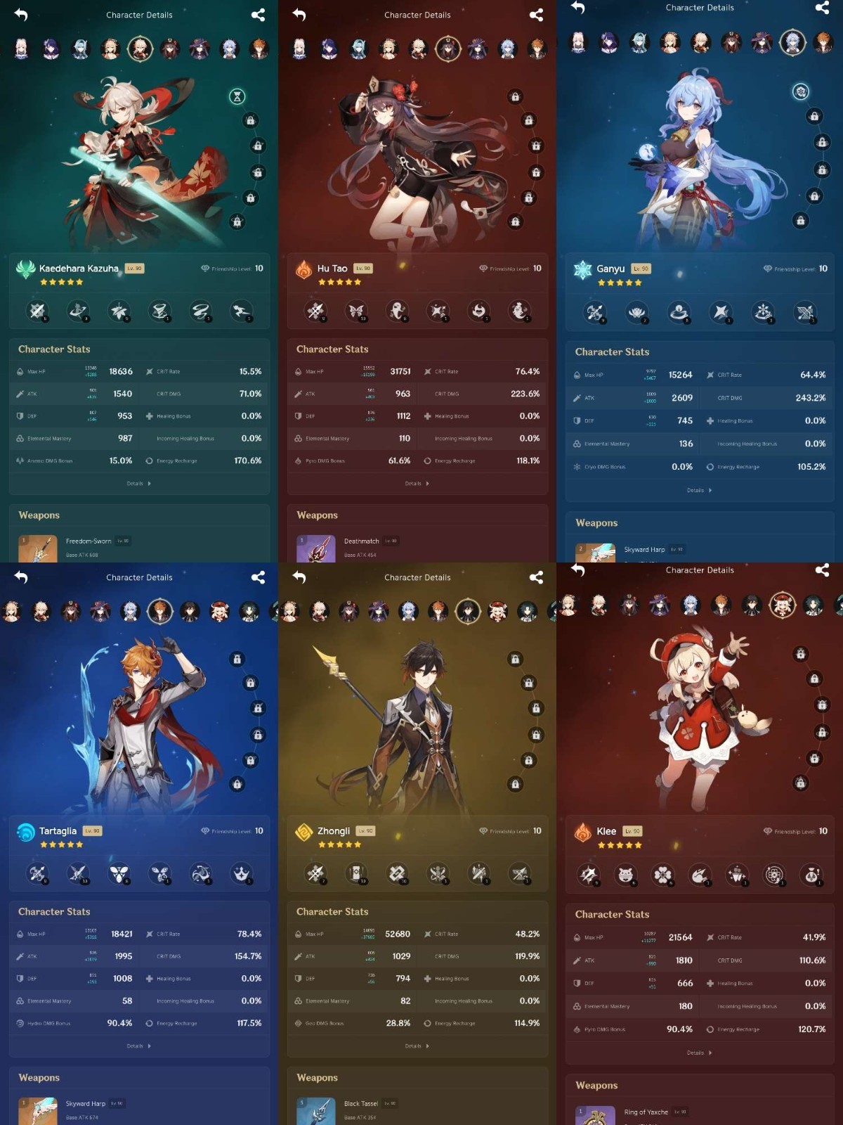 Genshin Impact ( AS ) ar 60 43 limited characters + luna team flins columbina