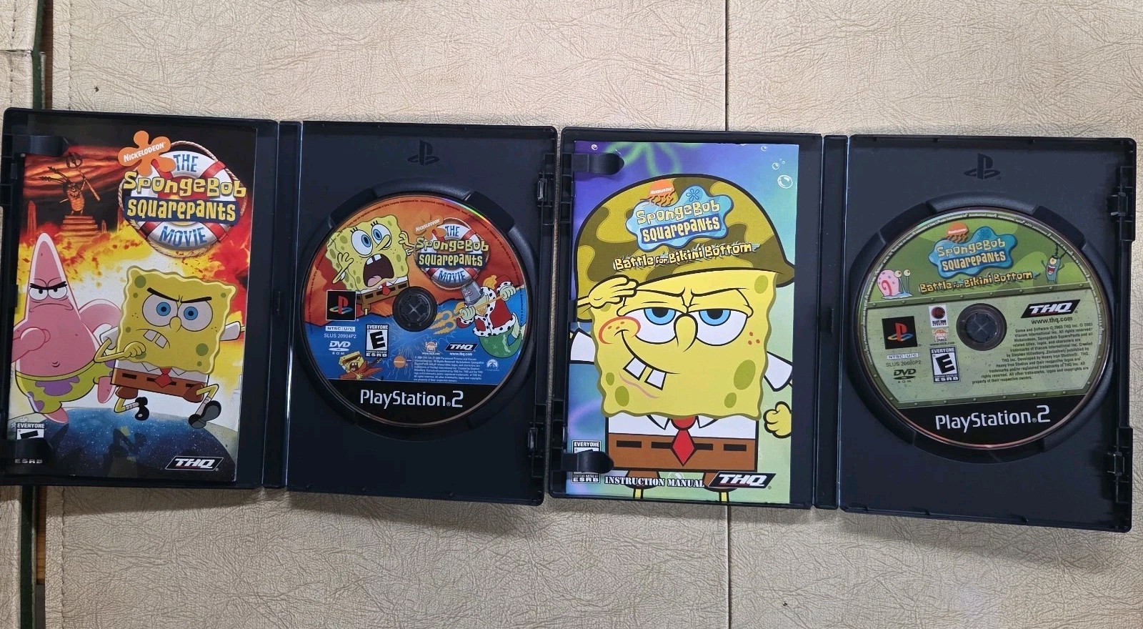 SpongeBob SquarePants: Happy Squared Double Pack (Sony PlayStation 2, 2009) CIB