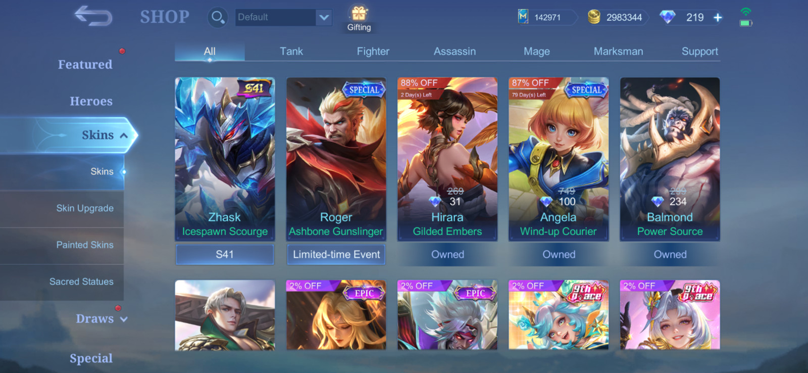 Mobile Legends Bang Bang US (MLBB) Top 10 World/Universal Collector Account