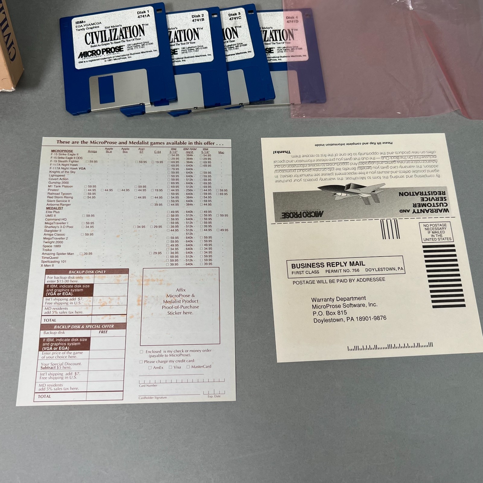 CIB Sid Meier’s Civilization 1993 PC IBM 3.5″ Microprose Disks Big Box COMPLETE