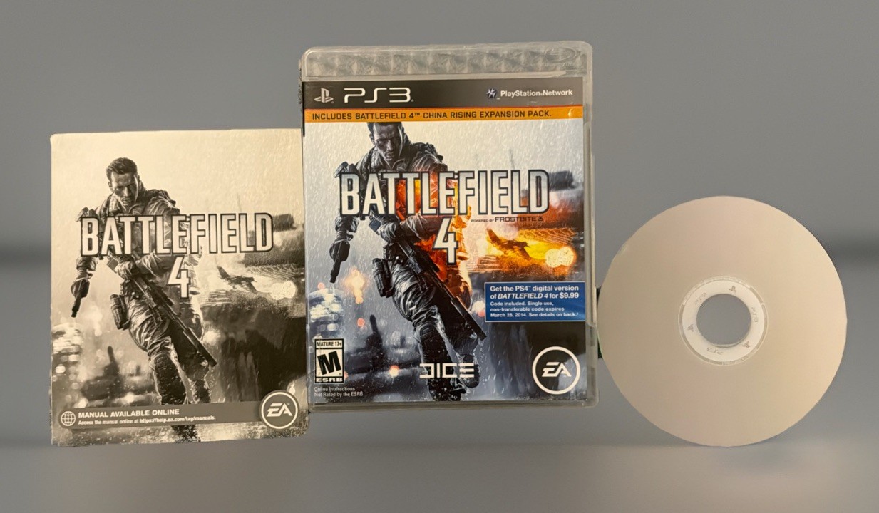 Battlefield 4 PS3 PlayStation 3 Game System W/The China Rising Expansion Pack.