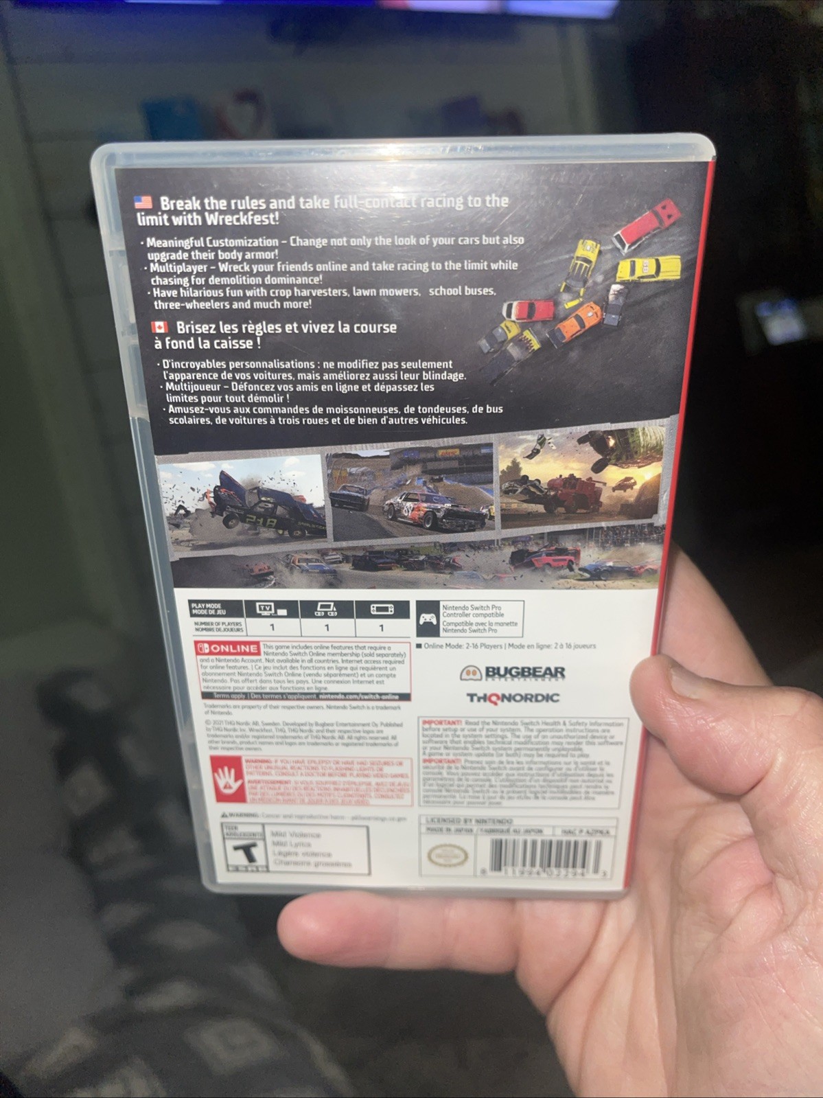 Wreckfest – Nintendo Switch Game Case Tested Free Shipping