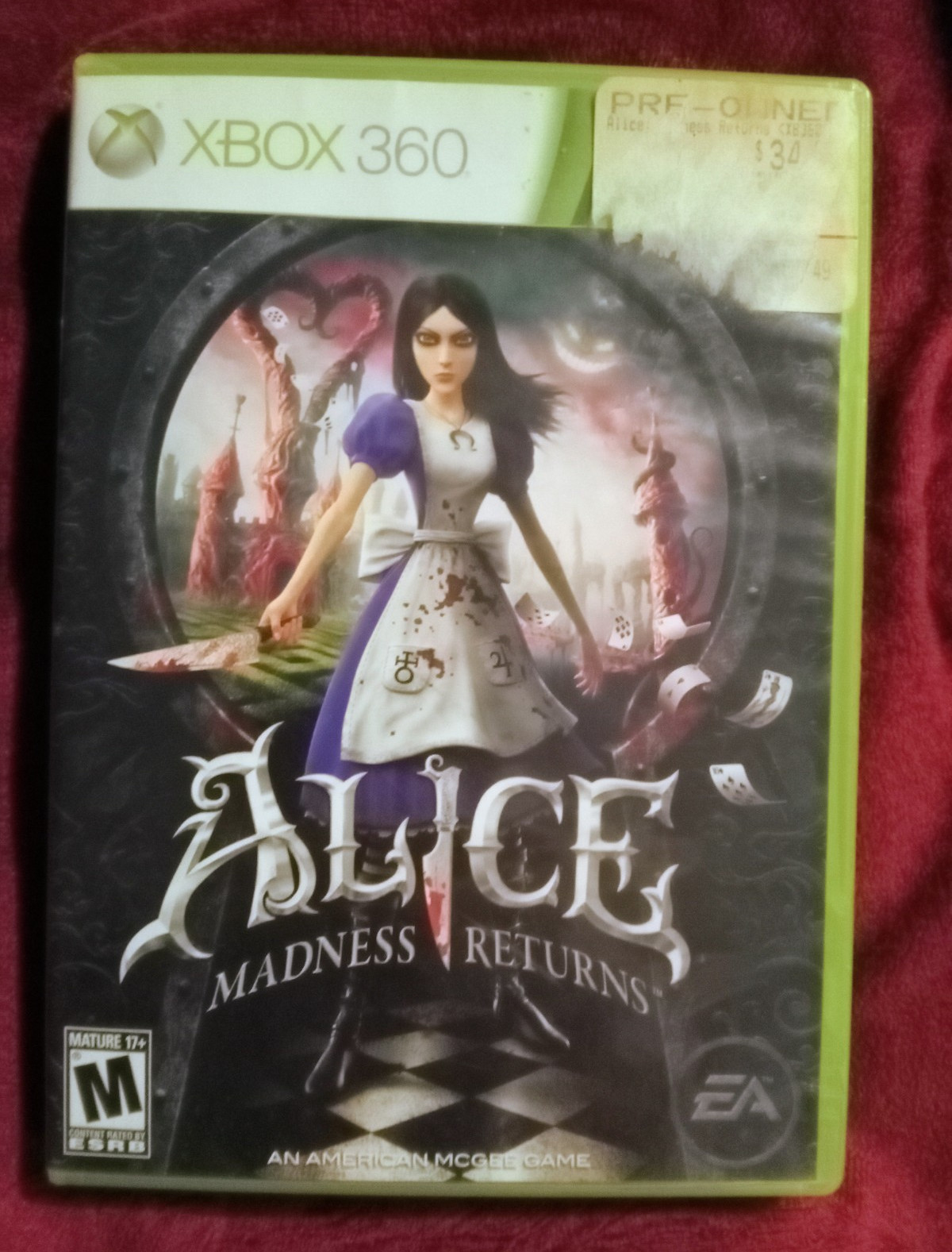 Electronic Arts Alice: Madness Returns Xbox 360 Disc Case Manual 2011 M NTSC-U/C