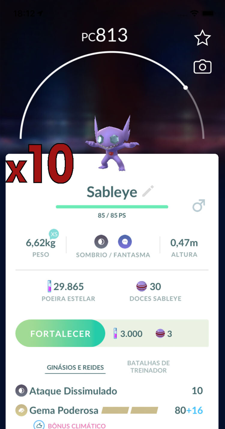 10x Sableye Pokemon Bundle !! Good Chance of Lucky and Good IVs !! Go