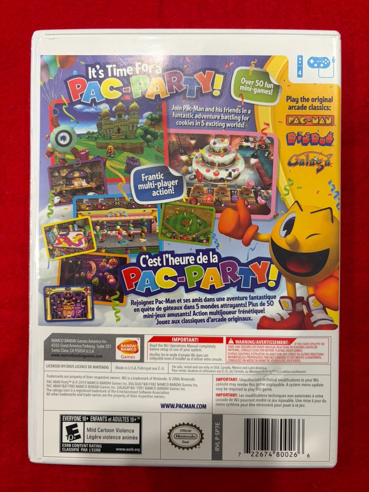 Pac-Man Party (Nintendo Wii, 2010) Over 50 Mini Games Complete in Box CIB