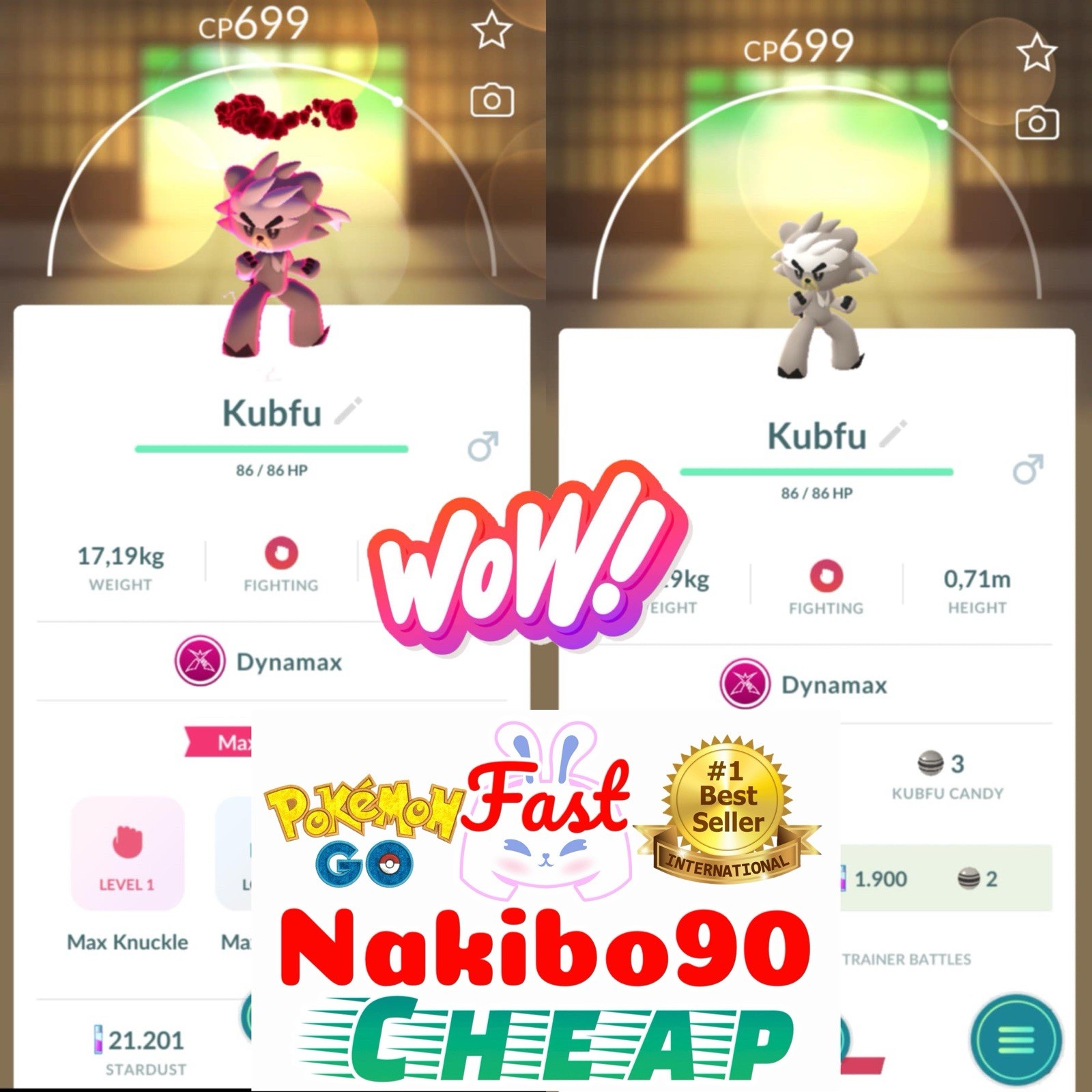 Pokémon Go – Dynamax Kubfu – Trade – Read description