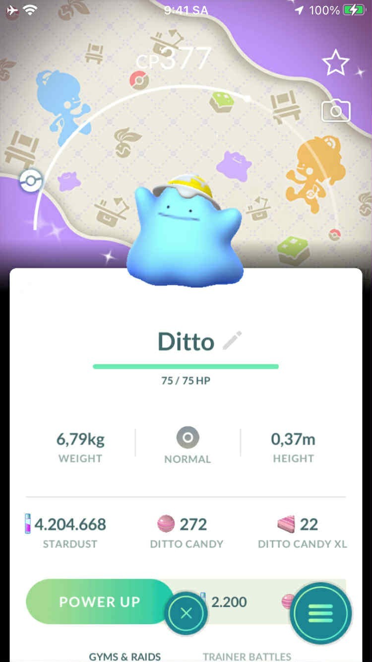 Pokemon Shiny Ditto Wearing a Hat or a Cap Background – TRA’DE GO – Description